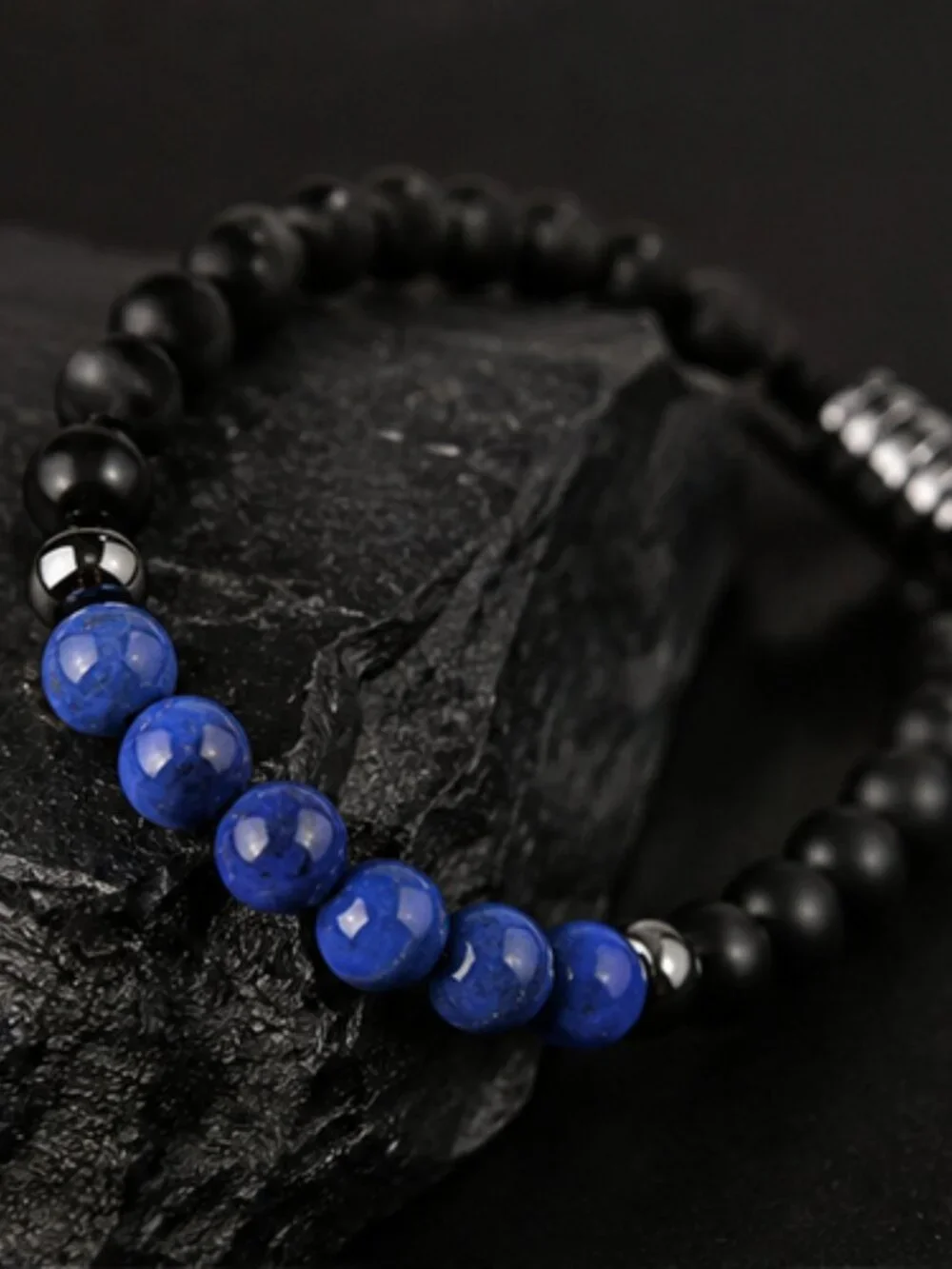 Avon Men's Stainless Steel Genuine Lapis Bracelet New In Original Box Fast Ship